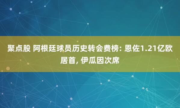 聚点股 阿根廷球员历史转会费榜: 恩佐1.21亿欧居首, 伊瓜因次席
